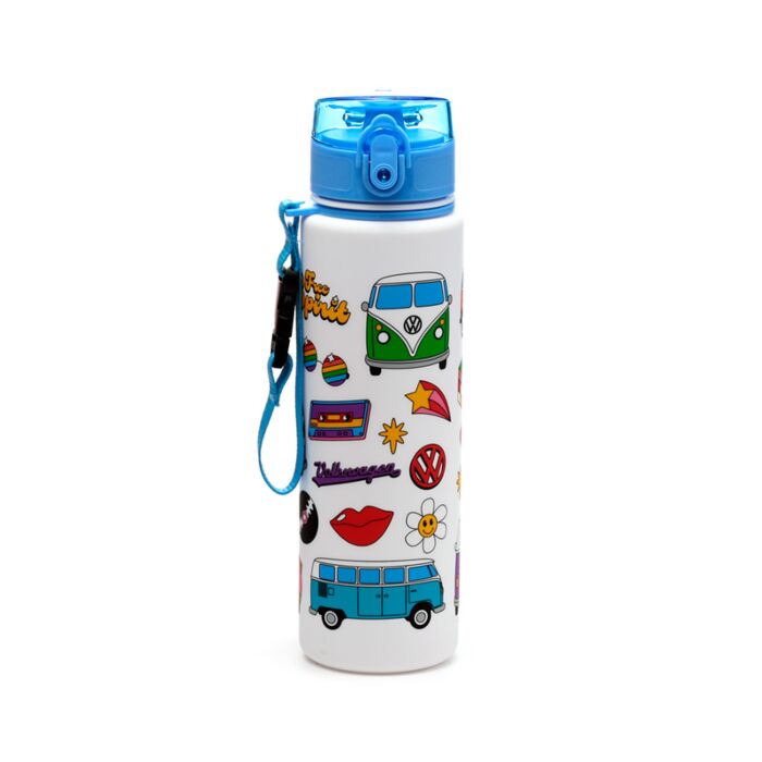 Butelka na wodę dla dzieci plastikowa 600 ml - Volkswagen VW T1 Camper Bus Retro