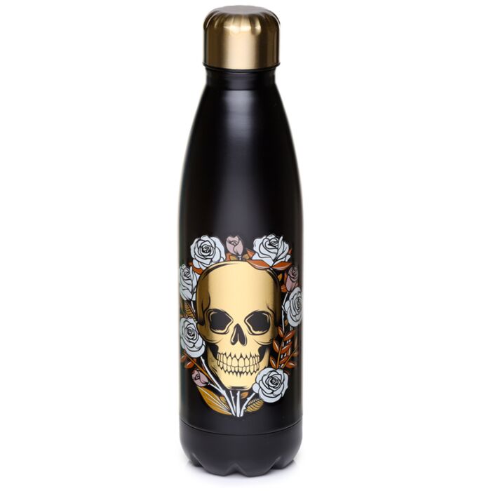 Butelka termiczna ze stali nierdzewnej 500ml -Czaszka i Róże