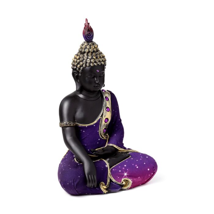 Figurka - Budda-Medytacja - fioletowo-czarna