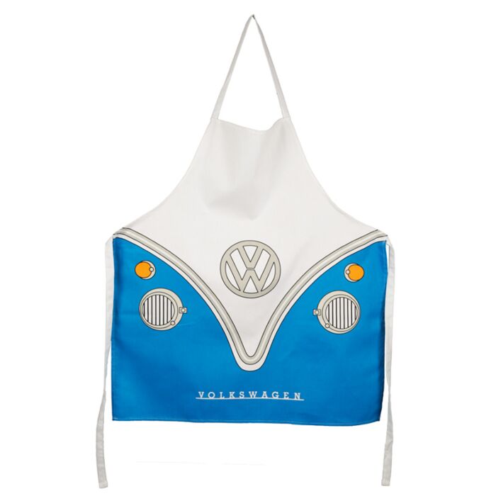 Fartuch bawełniany kuchenny "Volkswagen VW T1 Camper Bus" - niebieski