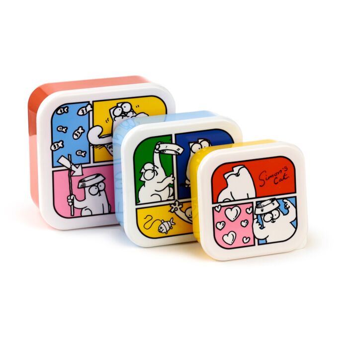 Pudełko na lunch, zestaw 3 (M/L/XL) - Simon's Cat