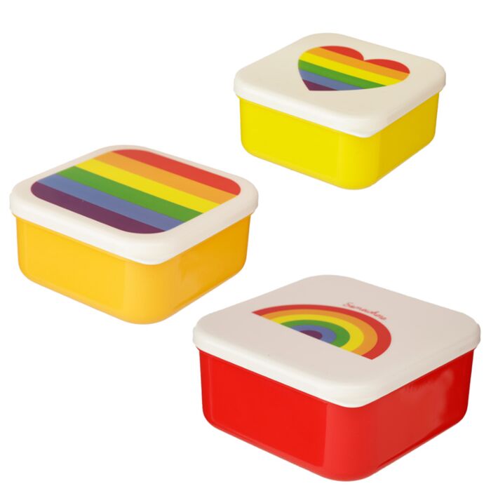 Pudełko na lunch, zestaw 3 (M/L/XL) - Tęcza