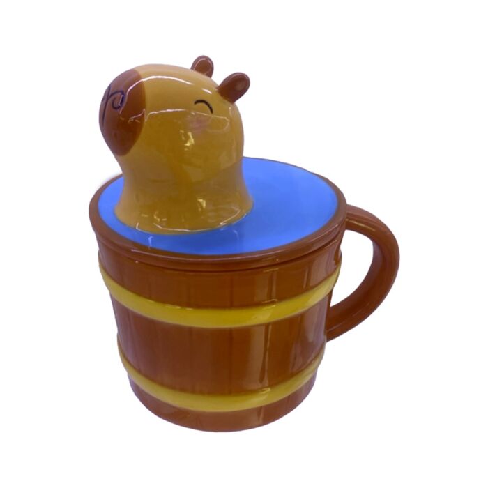 Kubek ceramiczny z przykrywką - Kapibara