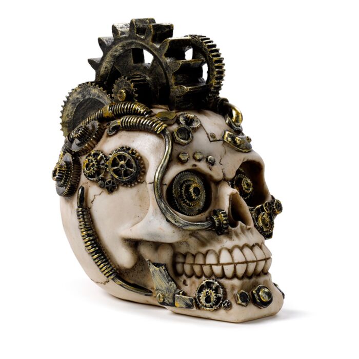 Steampunkowa Czaszka ze sprężynami