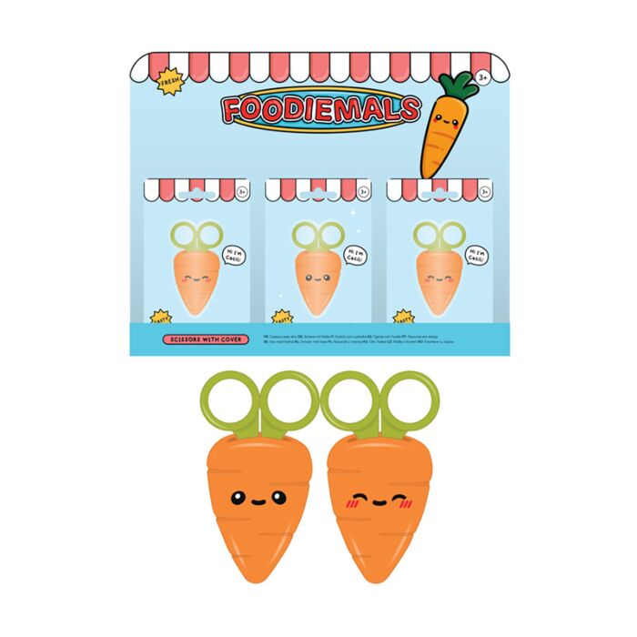 Nożyczki dla dzieci Foodiemals Cecil the Carrot w uchwycie