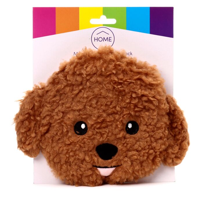 Pluszowy termofor z z nasionami pszenicy i lawendy do mikrofalówki -pies Cavapoo
