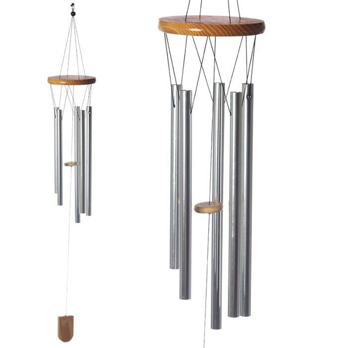 Dzwonki wietrzne drewniane z metalowymi rurkami 88cm