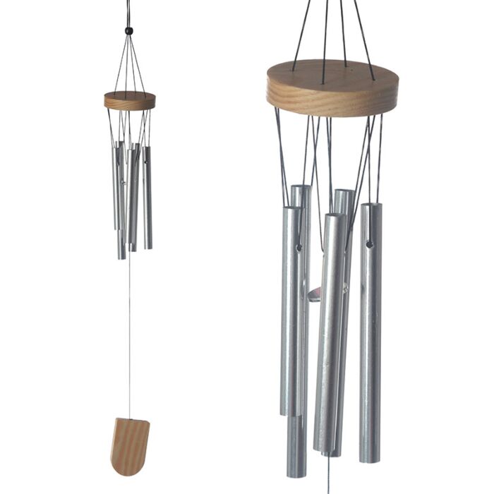 Dzwonki wietrzne drewniane z metalowymi rurkami 37cm