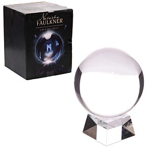 Kryształowa kula na szklanej podstawce 14cm