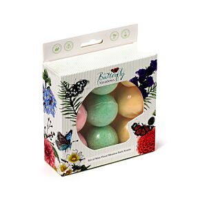 Zestaw 9 mini kul do kąpieli Butterfly Meadows z olejkiem migdałowym
