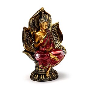 Figurka - siedzący Budda - czerwono-złota
