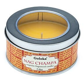 Świeca woskowa w puszce Goloka Nag Champa