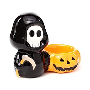 Świecznik ceramiczny na podgrzewacze - Skull Boy