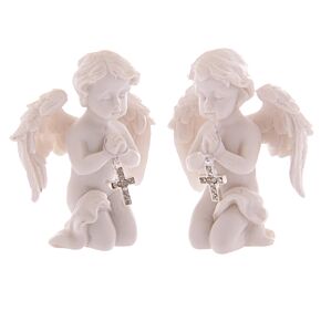 Figurka - Modlący się Cherubin z krzyżem