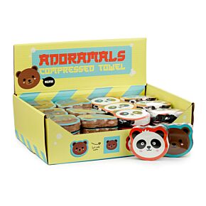 Ręcznik podróżny Skompresowany mały – Adoramals Niedźwiedź i Panda