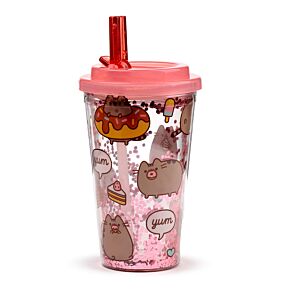 Kubek z podwójnymi ściankami, słomką i pokrywką - Pusheen Foodie 