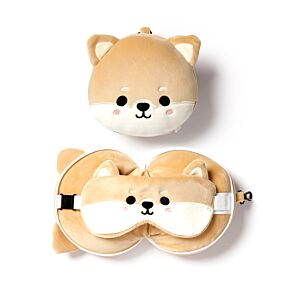 Poduszka podróżna i maska na oczy - Pies Shiba - Adoramals