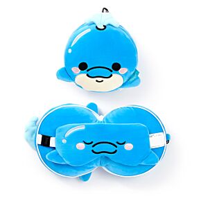 Relaxeazzz Adoramals  Poduszka podróżna z opaską na oczy Delfin Blu