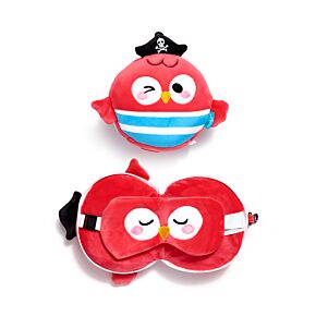 Relaxeazzz Poduszka podróżna z maską na oczy  - Jolly Joger Pirate Papuga Bembo