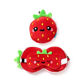 Relaxeazzz Elidi the Strawberry Foodiemals Poduszka podróżna i maska ​​na oczy