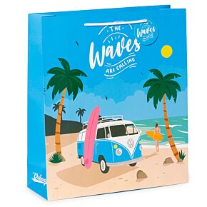 Torba na prezent "Volkswagen Camper Bus VW T1 The Waves are Calling" bardzo duża