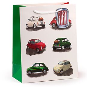 Torba na prezenty (duża) - Fiat 500 Retro Repeat