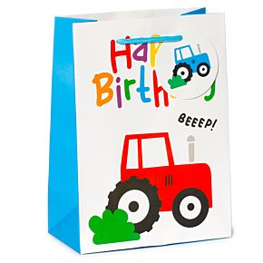 Torba na prezent Happy Birthday Małe Tractorki - rozmiar M