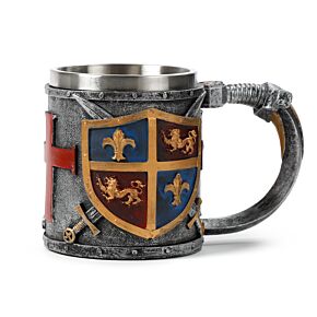 Dekoracyjny Średniowieczny Herb Złoty i srebrny Tankard