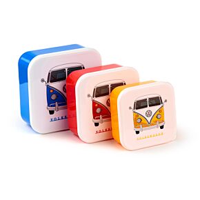 Pudełko na lunch, zestaw 3 (M/L/XL) - Volkswagen VW T1 Camper Bus