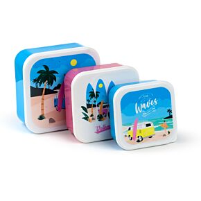 Pudełko na lunch, zestaw 3 (M/L/XL) - Volkswagen Camper Bus-The Waves