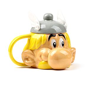 Kubek ceramiczny w kształcie głowy Asterix z pokrywką kapelusza