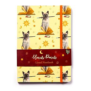 Notatnik w linie A5 z papieru makulaturowego – Hocus Pocus Cat