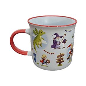 Kubek porcelanowy z drobnymi oprawkami - Rycerze i Smoki