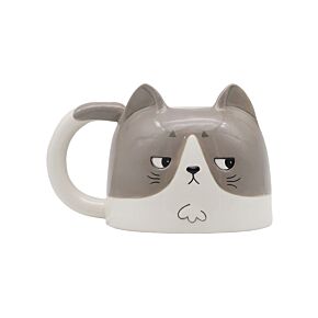 Kubek ceramiczny - Kot biało-szary - Beans & Co Cats