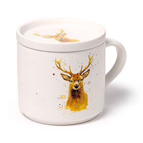 Zestaw porcelanowych kubków i pokrywek  -  Jan Pashley Stag