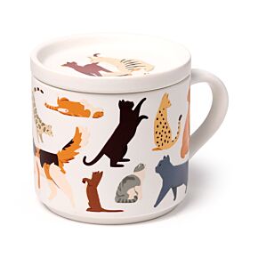 Zestaw porcelanowych kubków i pokrywek Feline Fine Cats (nowość).