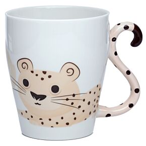 Kubek porcelanowy z uchwytem w kształcie ogona "Zooniverse - Gepard"