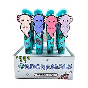 Długopis wielokolorowy (6 różnych kolorów wkładów) - Maddie the Axolotl - Adoramals