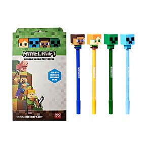 Długopis z silikonową nakładką- zestw 4szt - Minecraft