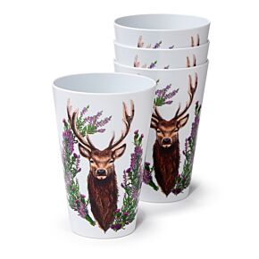Kubki piknikowe 450ml plastikowe z recyklingu zestaw 4 – Wild Stag