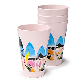 Kubki piknikowe 450ml plastikowe z recyklingu zestaw 4 – Volkswagen- The Waves