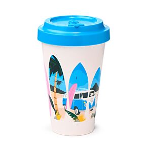 Kubek plastikowy wielorazowy 400ml - VW Volkswagen Camper Bus - Waves
