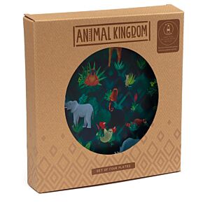 Talerze Plastikowe Piknikowe, Zestaw 4szt z recyklingu - Animal Kingdom