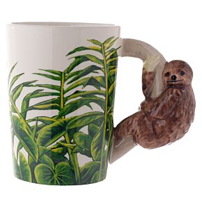 Kubek ceramiczny 'Odkrywca dżungli' z uchem w kształcie leniwca