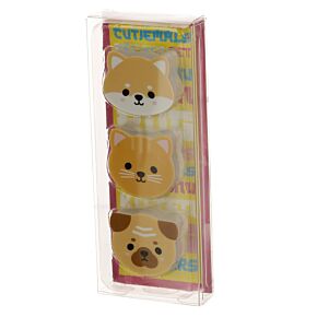 Gumka do wymazywania, zestaw 3 - "Adoramals" - Kot, Pies Shiba Inu i Mops