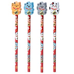 Ołówek z gumką - Kot Szczęścia Maneki Neko