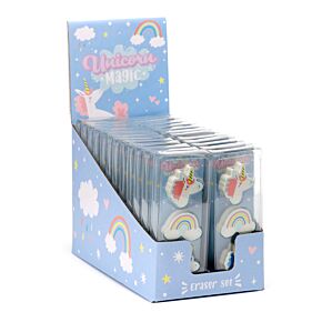 Zestaw 3 gumek do wycierania Unicorn Magic ' magiczny jednorożec' 