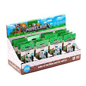 Zegarek cyfrowy silikonowy, świeci w ciemności- Minecraft