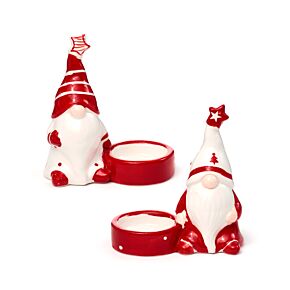 Świecznik ceramiczny świąteczny typu tealight - Gnom 