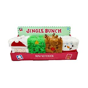 Notatnik w puszystej pluszowej okładce A7 - Christmas Jingle Bunch